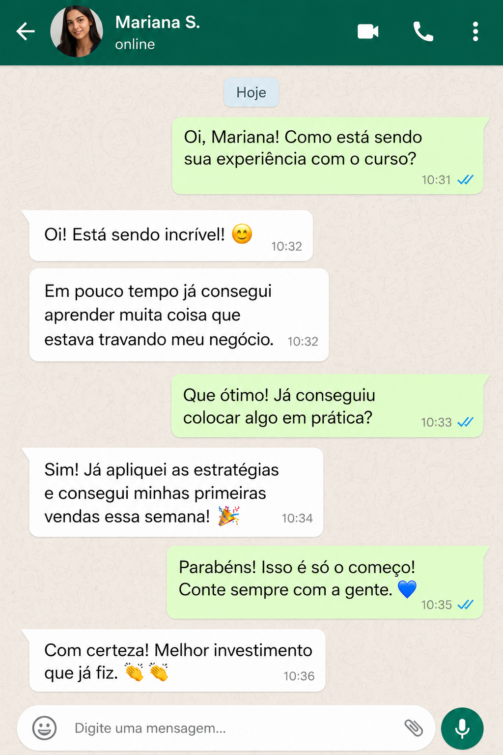 Depoimento de aluno