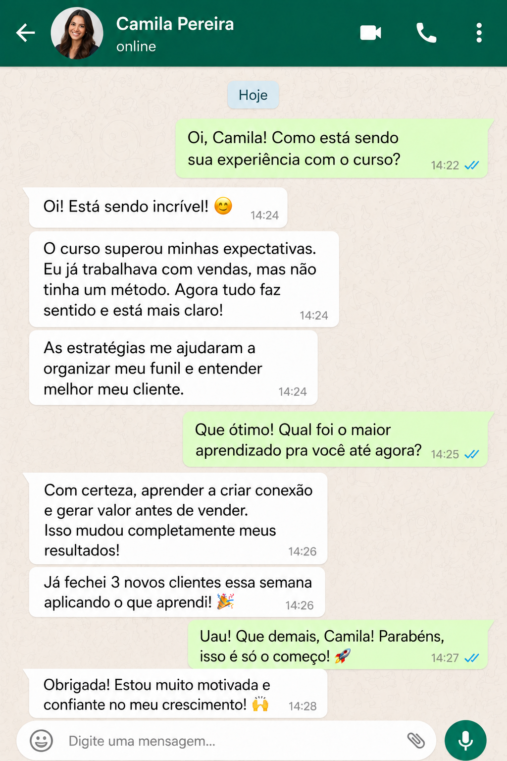 Depoimento de aluno